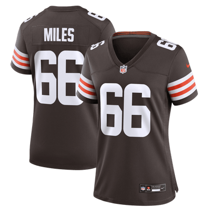 Joshua Miles 66 Cleveland Browns Women's Team Game Jersey - Brown