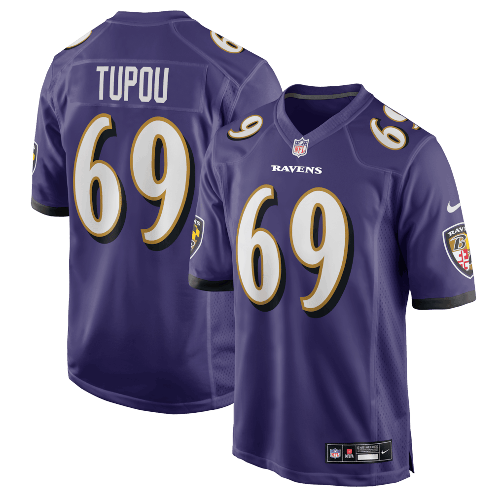 Josh Tupou 69 Baltimore Ravens Team Game Men Jersey - Purple