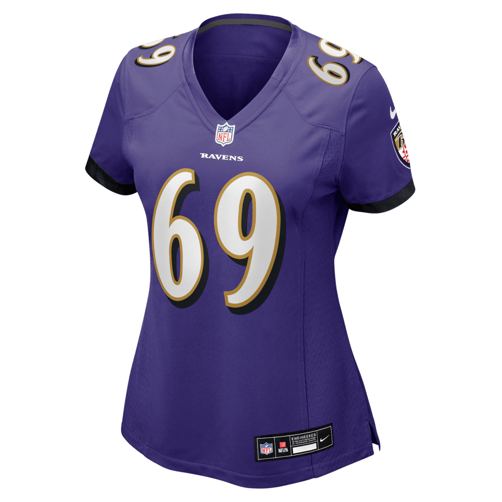 Josh Tupou 69 Baltimore Ravens Women's Team Game Jersey - Purple