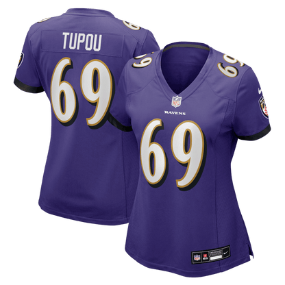 Josh Tupou 69 Baltimore Ravens Women's Team Game Jersey - Purple