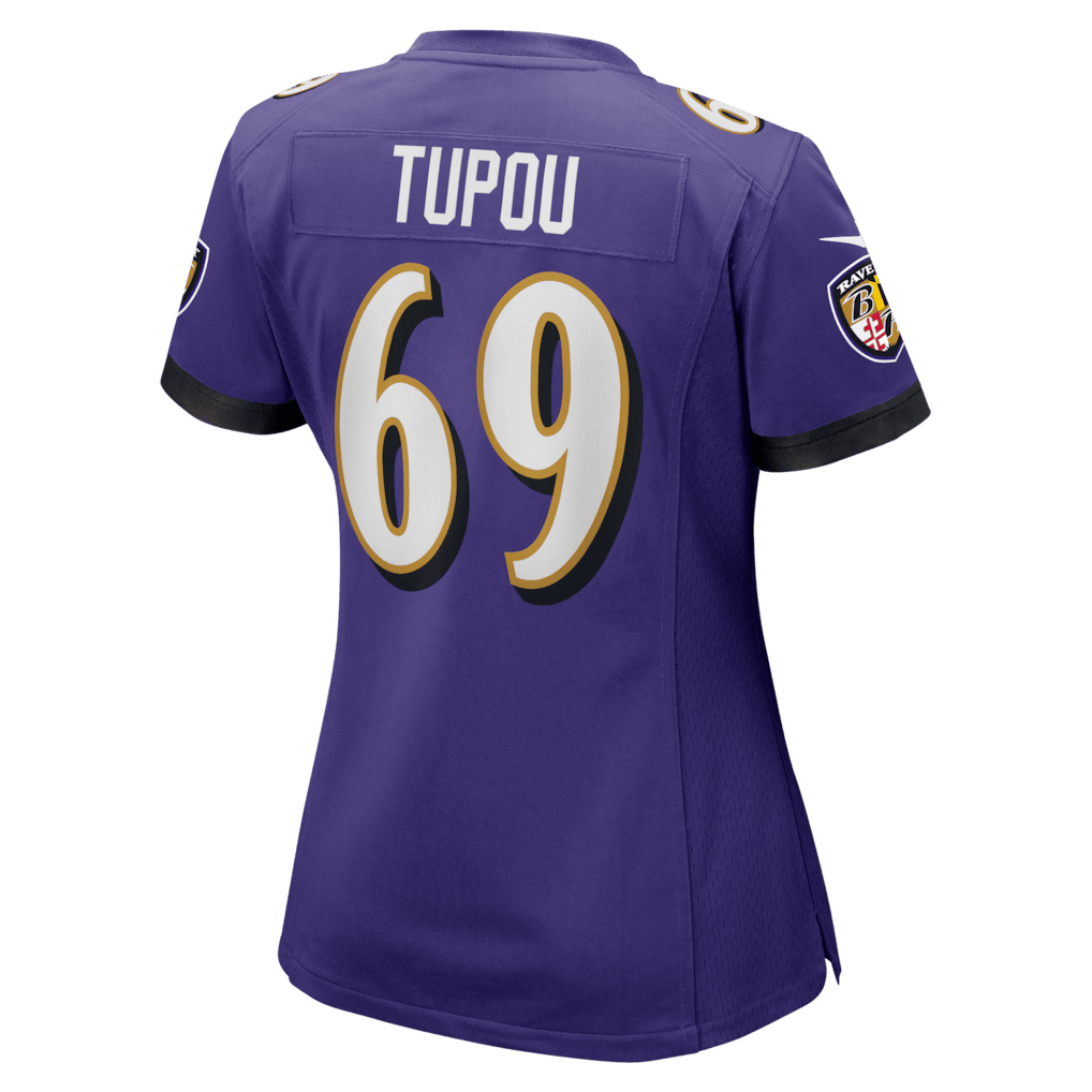 Josh Tupou 69 Baltimore Ravens Women's Team Game Jersey - Purple