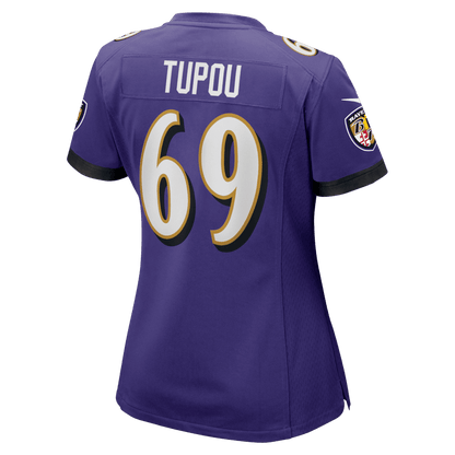 Josh Tupou 69 Baltimore Ravens Women's Team Game Jersey - Purple