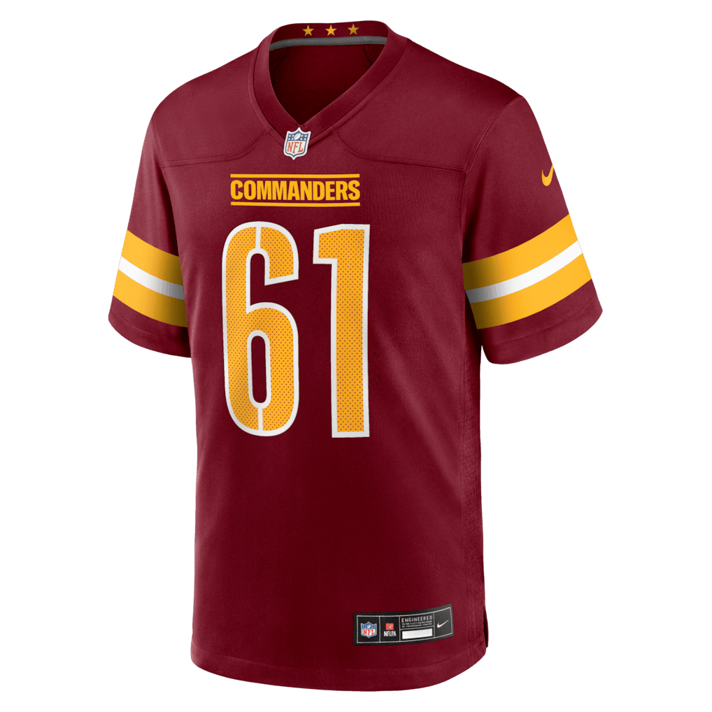 Tyler Cooper 61 Washington Commanders Team Game Men Jersey - Burgundy