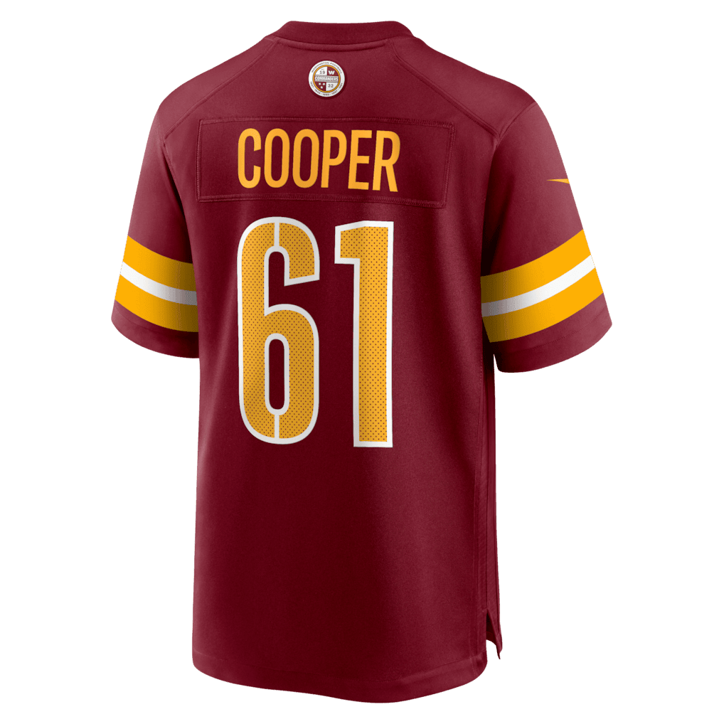 Tyler Cooper 61 Washington Commanders Team Game Men Jersey - Burgundy