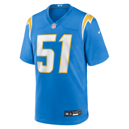Rashad Weaver 51 Los Angeles Chargers Team Game Men Jersey - Powder Blue