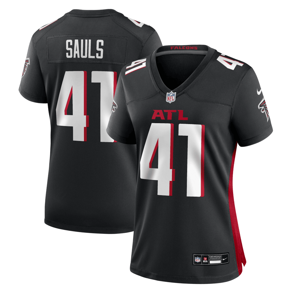 Ben Sauls 41 Atlanta Falcons Women's Team Game Jersey - Black