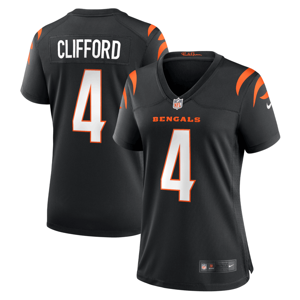 Sean Clifford 4 Cincinnati Bengals Women's Team Game Jersey - Black