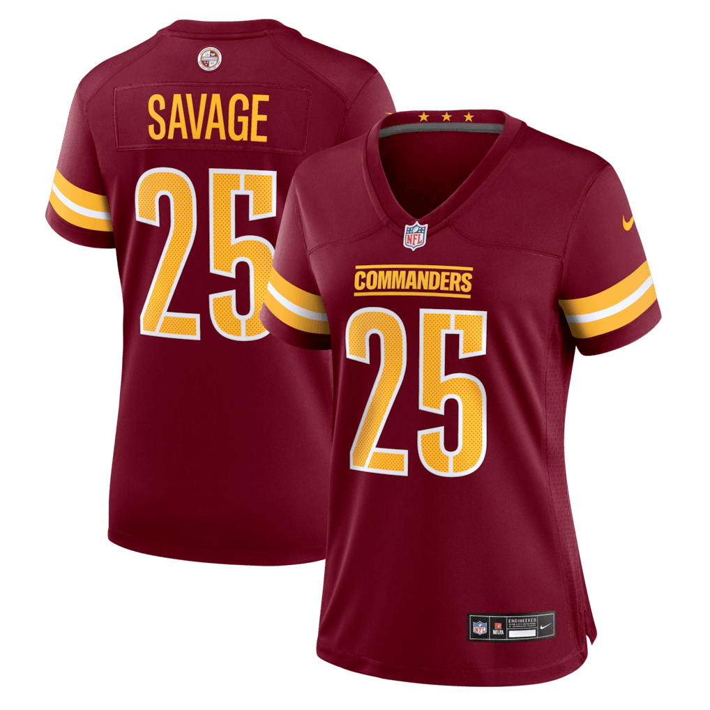 Darnell Savage 25 Washington Commanders Women's Team Game Jersey - Burgundy
