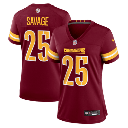 Darnell Savage 25 Washington Commanders Women's Team Game Jersey - Burgundy