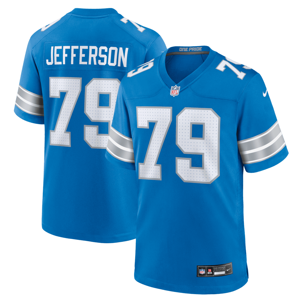 Quinton Jefferson 79 Detroit Lions Team Game Men Jersey - Blue
