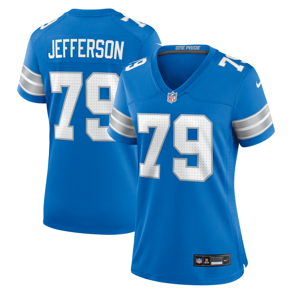 Quinton Jefferson 79 Detroit Lions Women's Team Game Jersey - Blue