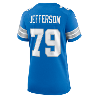 Quinton Jefferson 79 Detroit Lions Women's Team Game Jersey - Blue