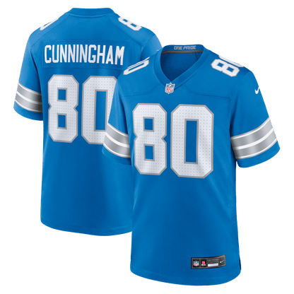 Malik Cunningham 80 Detroit Lions Team Game Men Jersey - Blue