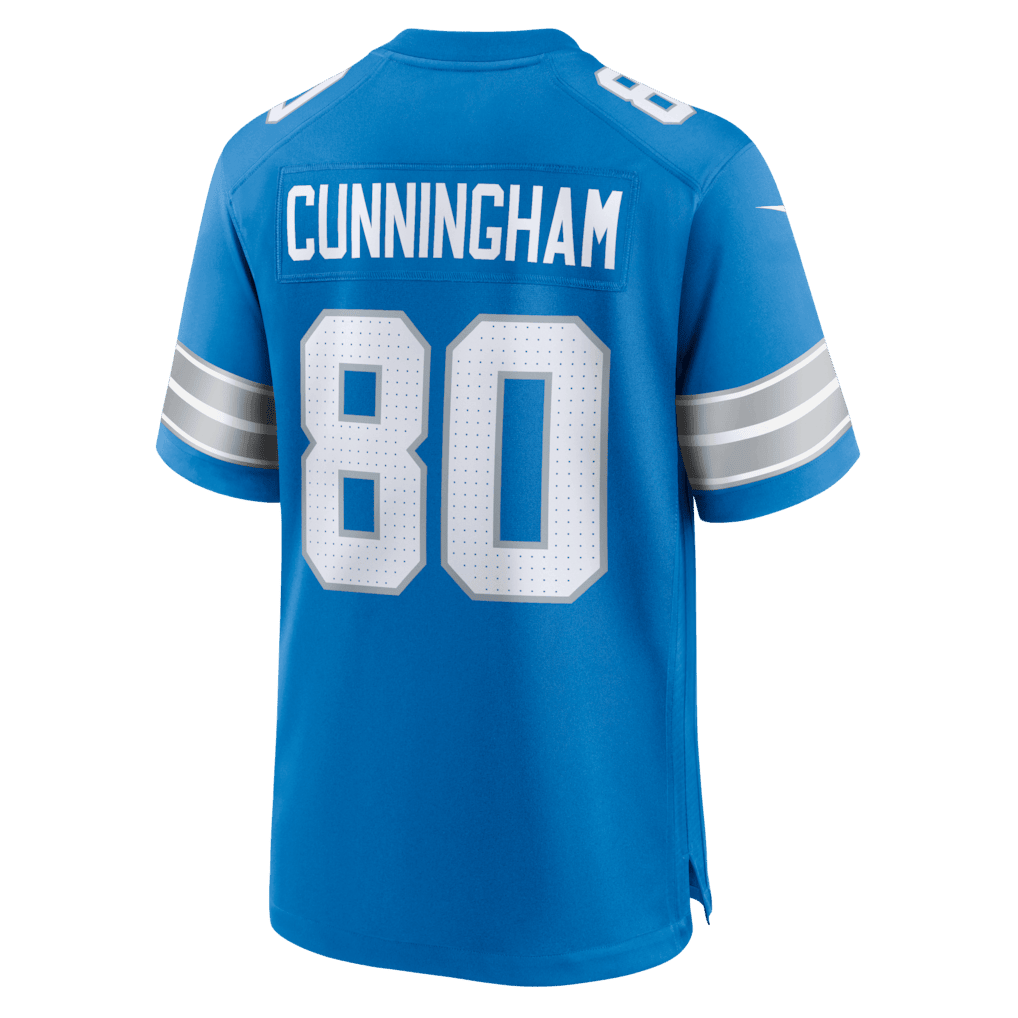 Malik Cunningham 80 Detroit Lions Team Game Men Jersey - Blue