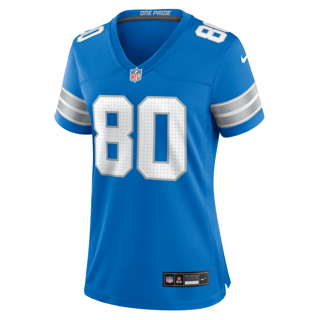Malik Cunningham 80 Detroit Lions Women's Team Game Jersey - Blue