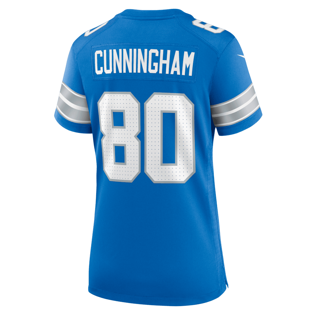 Malik Cunningham 80 Detroit Lions Women's Team Game Jersey - Blue