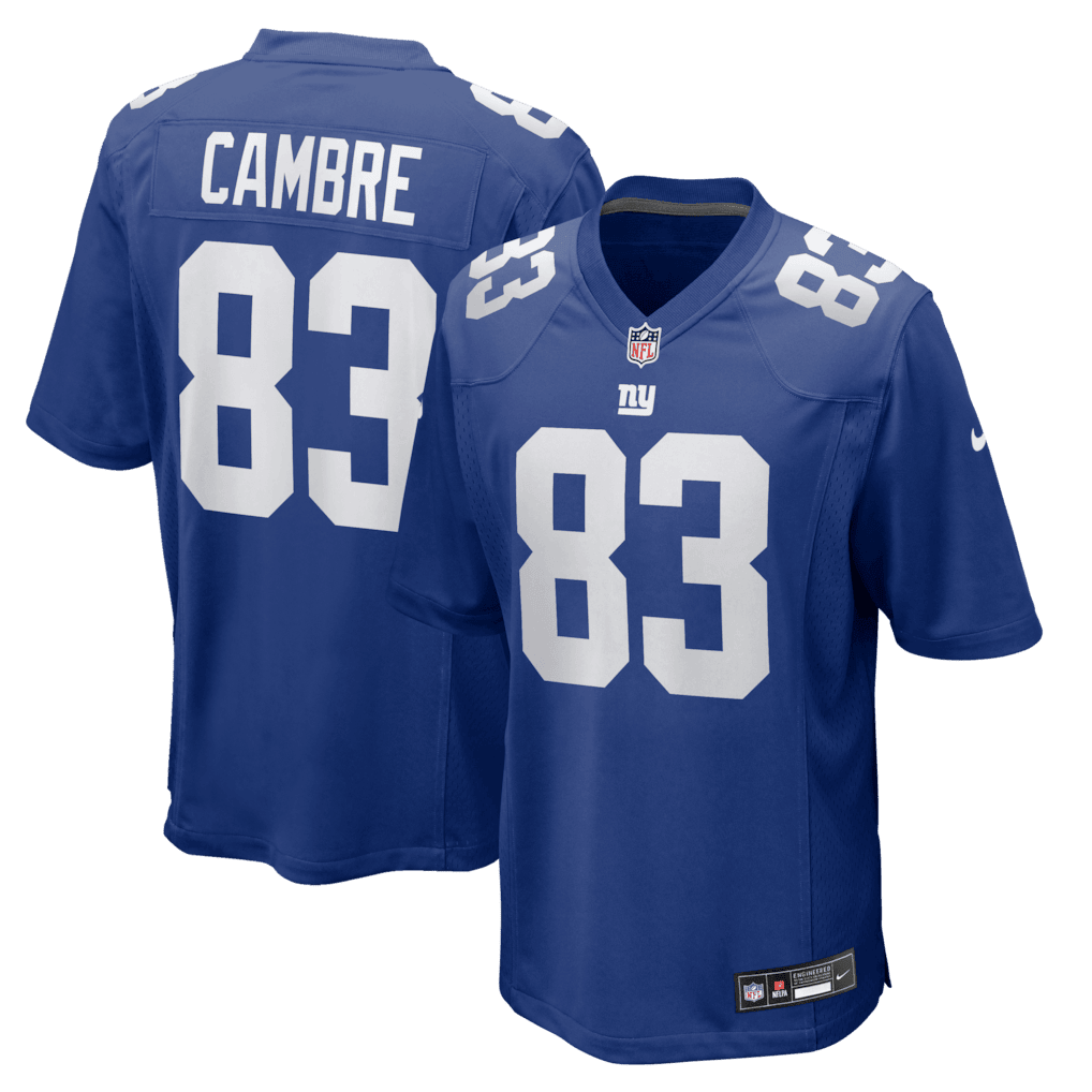 Dalen Cambre 83 New York Giants Team Game Men Jersey - Royal