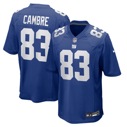 Dalen Cambre 83 New York Giants Team Game Men Jersey - Royal