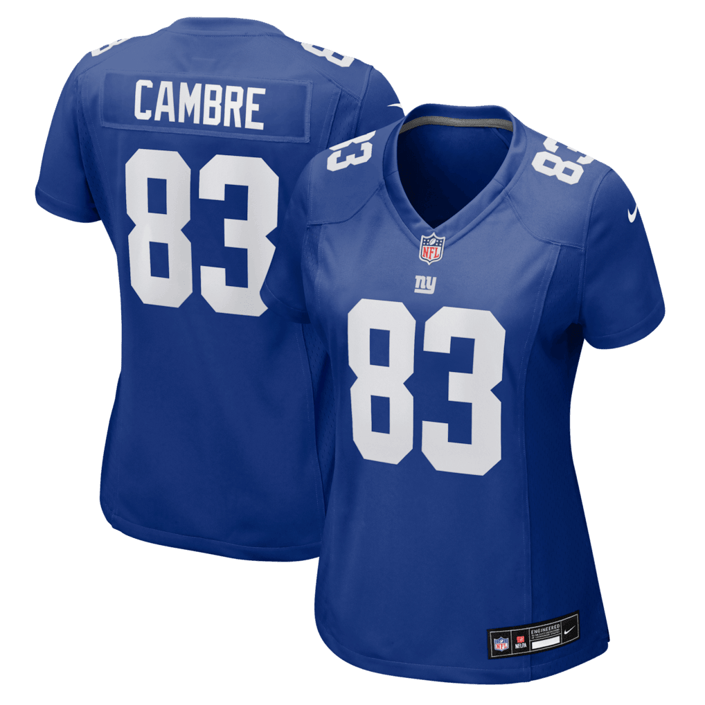 Dalen Cambre 83 New York Giants Women's Team Game Jersey - Royal