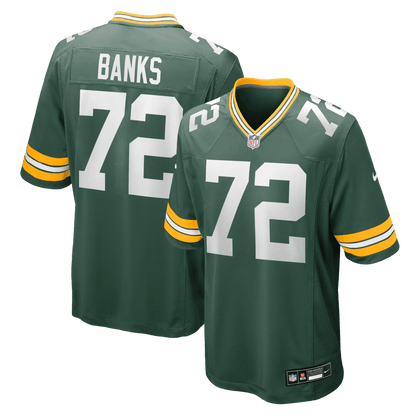 Brant Banks 72 Green Bay Packers Team Game Men Jersey - Green