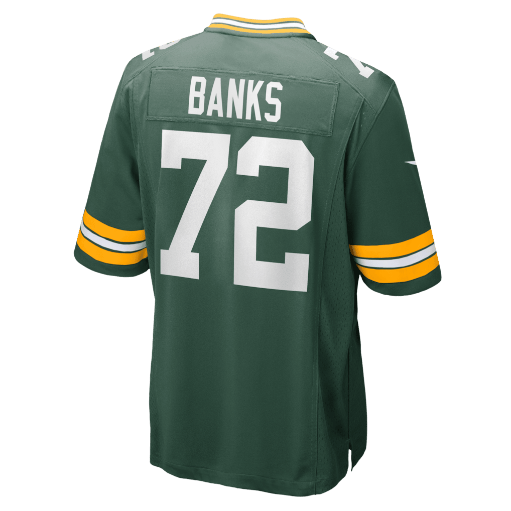 Brant Banks 72 Green Bay Packers Team Game Men Jersey - Green