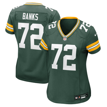 Brant Banks 72 Green Bay Packers Women's Team Game Jersey - Green