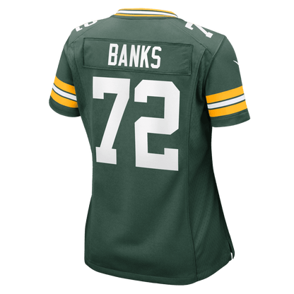 Brant Banks 72 Green Bay Packers Women's Team Game Jersey - Green