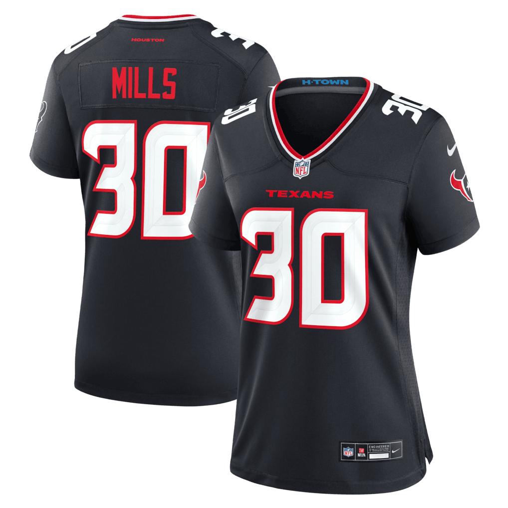 Jalen Mills 30 Houston Texans Women's Team Game Jersey - Navy