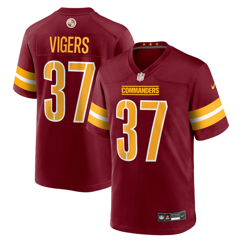 Car'lin Vigers 37 Washington Commanders Team Game Men Jersey - Burgundy