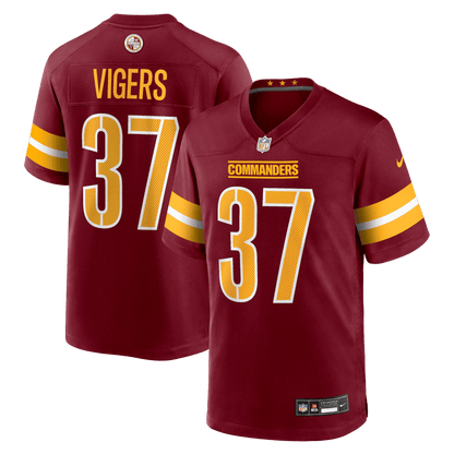 Car'lin Vigers 37 Washington Commanders Team Game Men Jersey - Burgundy