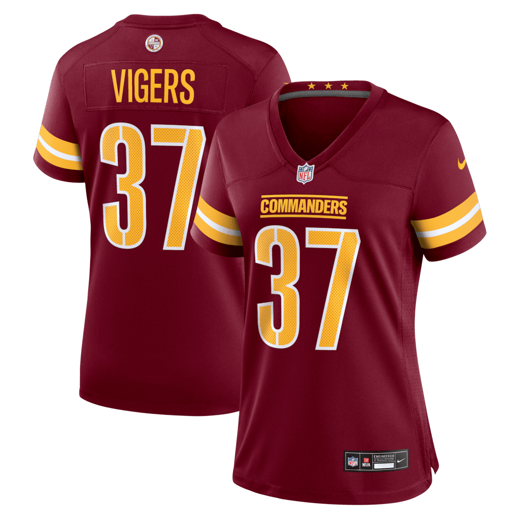 Car'lin Vigers 37 Washington Commanders Women's Team Game Jersey - Burgundy