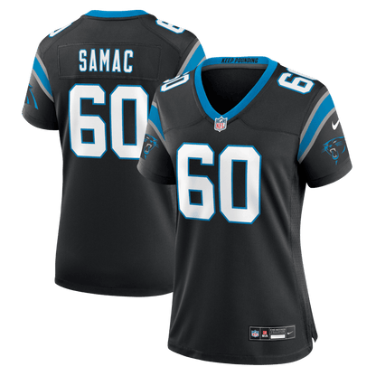 Nick Samac 60 Carolina Panthers Women's Team Game Jersey - Black