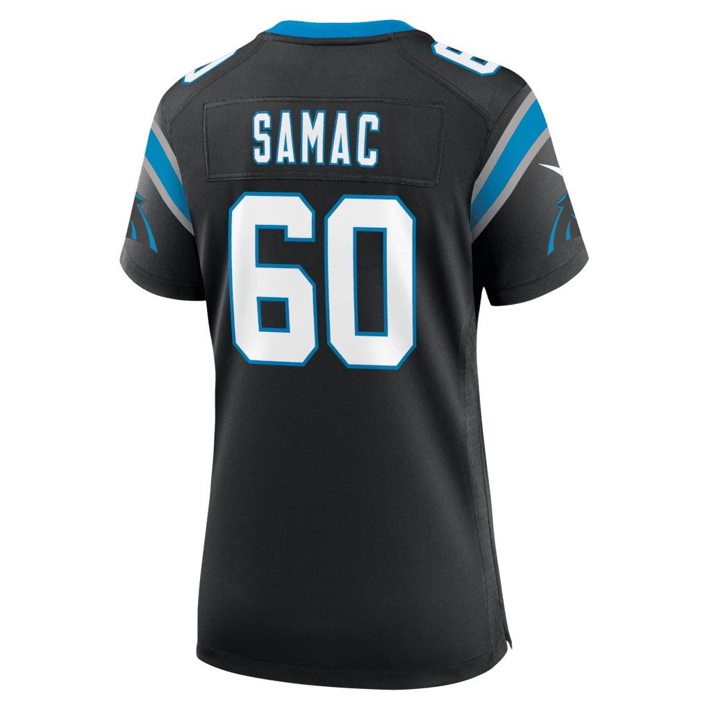 Nick Samac 60 Carolina Panthers Women's Team Game Jersey - Black