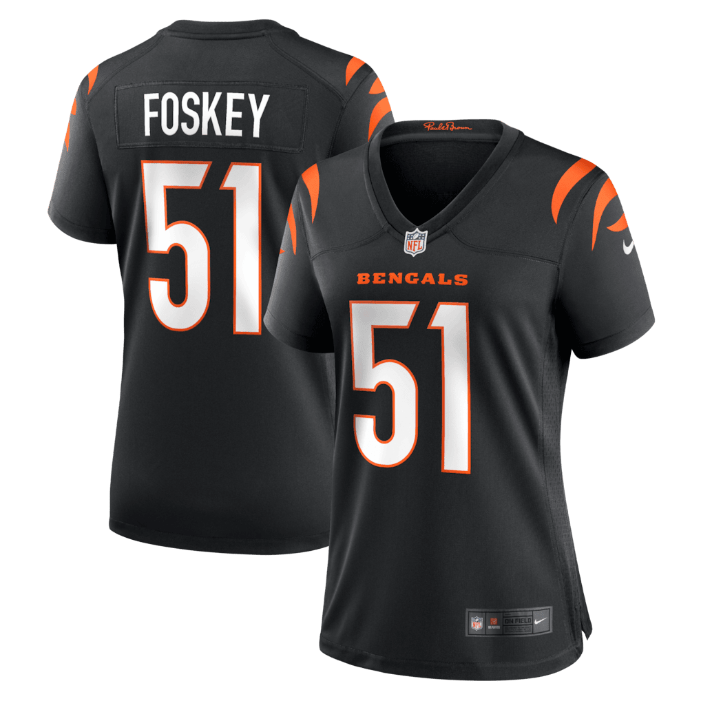 Isaiah Foskey 51 Cincinnati Bengals Women's Team Game Jersey - Black