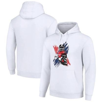 New England Patriots Player Graphic Hoodie – Front Illustrated Print – White