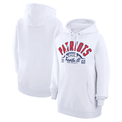 New England Patriots White Hoodie – Est. Year Heritage Football Print