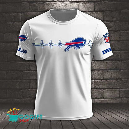 Buffalo Bills Heart Beat Simple Style All Over Printed T-shirt