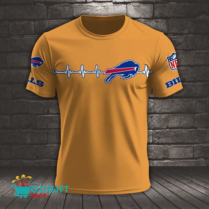 Buffalo Bills Heart Beat Simple Style All Over Printed T-shirt