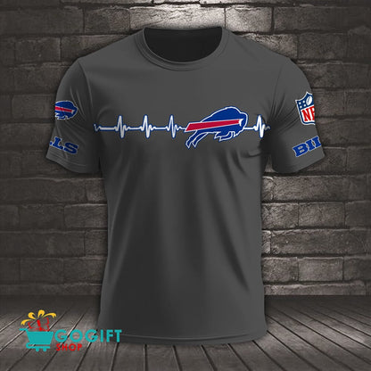 Buffalo Bills Heart Beat Simple Style All Over Printed T-shirt