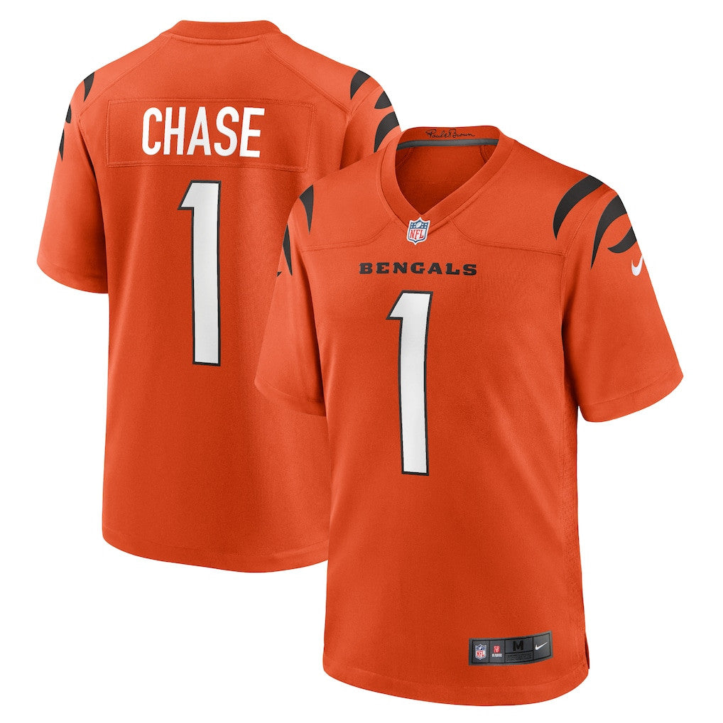 Ja'Marr Chase 1 Cincinnati Bengals Alternate Game Men Jersey - Orange