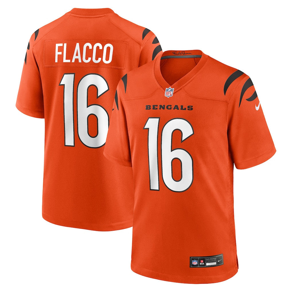 Joe Flacco 16 Cincinnati Bengals Alternate Game Men Jersey - Orange