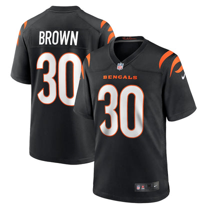 Chase Brown 30 Cincinnati Bengals Team Game Men Jersey - Black