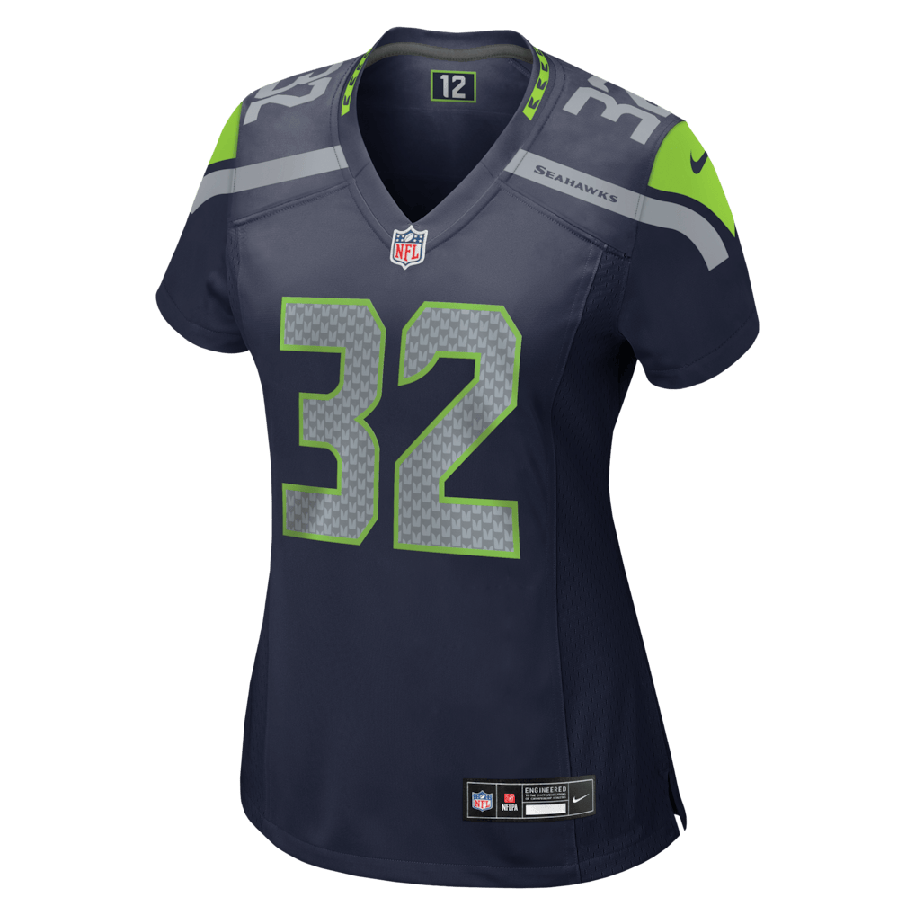 Mike Reid 32 Seattle Seahawks Women's Team Game Jersey - College Navy