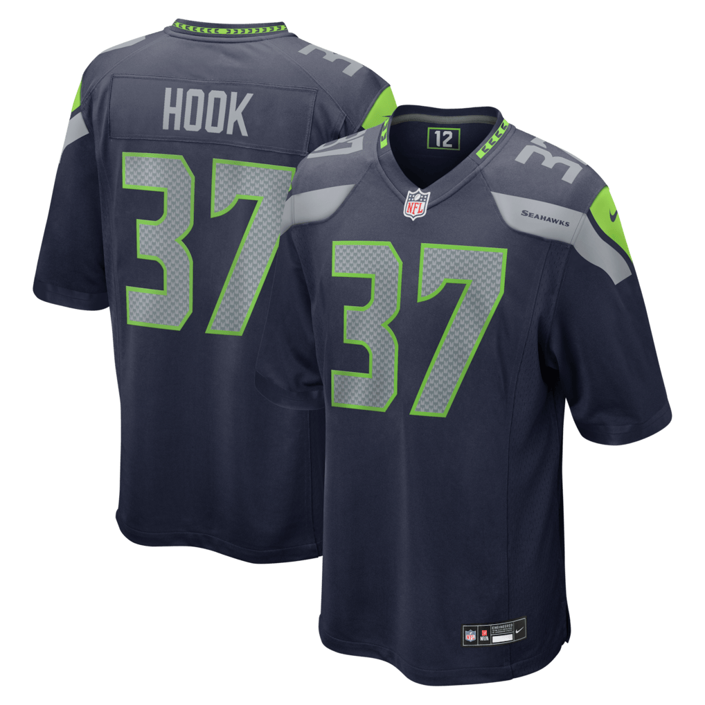 Maxen Hook 37 Seattle Seahawks Team Game Men Jersey - College Navy