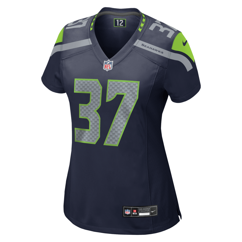 Maxen Hook 37 Seattle Seahawks Women's Team Game Jersey - College Navy