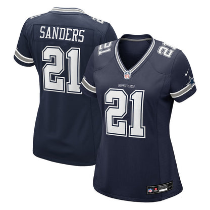 Deion Sanders 21 Dallas Cowboys Women's Team Retired Player Game Jersey - Navy