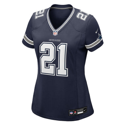 Deion Sanders 21 Dallas Cowboys Women's Team Retired Player Game Jersey - Navy