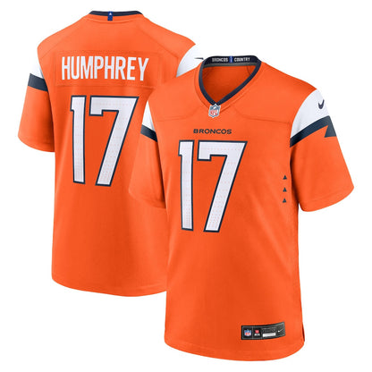 Lil'Jordan Humphrey 17 Denver Broncos Team Game Men Jersey - Orange