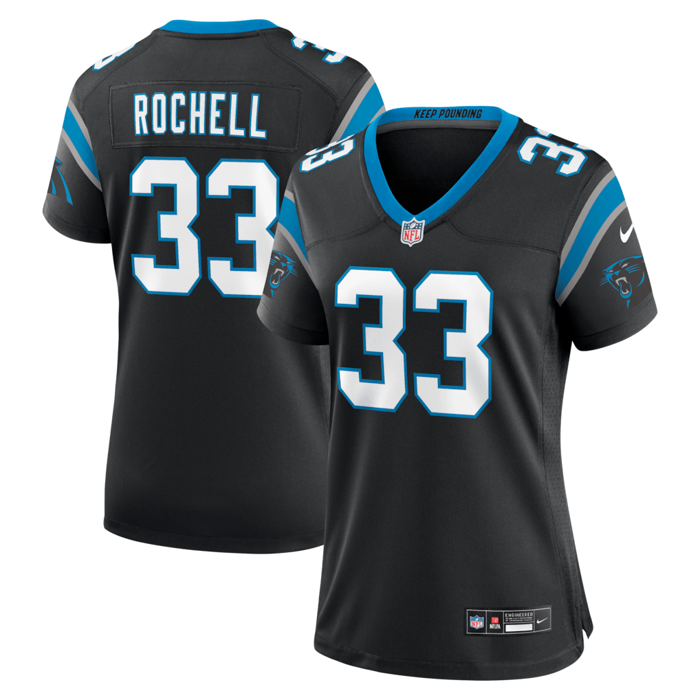Robert Rochell 33 Carolina Panthers Women's Team Game Jersey - Black