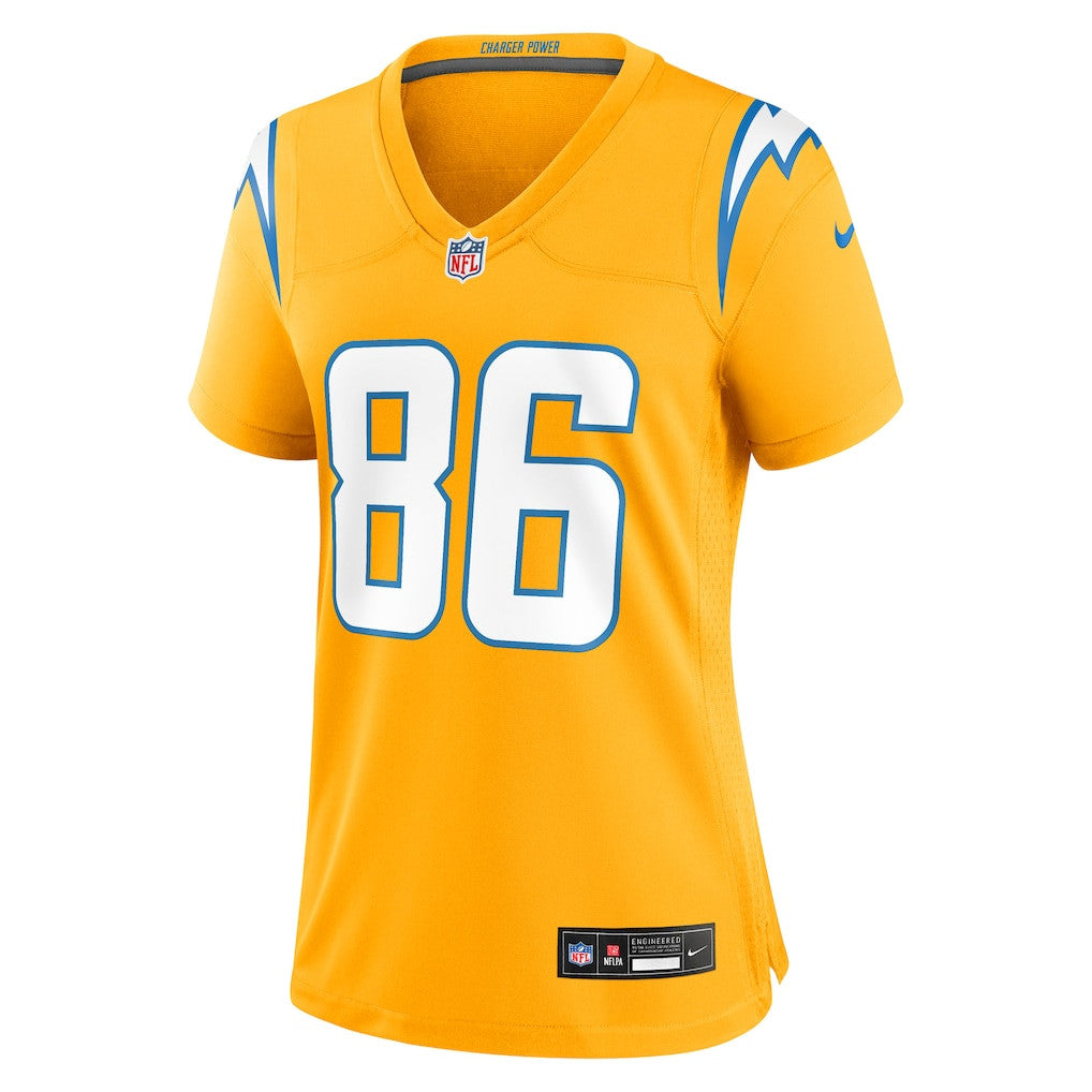 Oronde Gadsden 86 Los Angeles Chargers Women's Alternate Charger Power Game Jersey - Gold